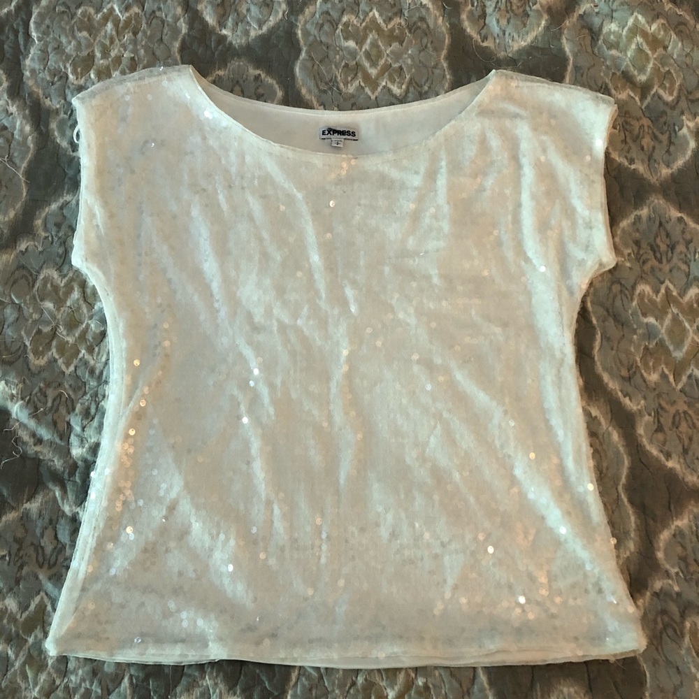 🌸 3/$15 🌸 Express White Sequin Top